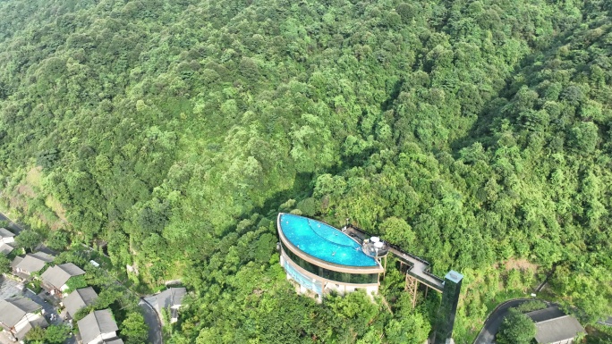 江西上饶葛仙村无边泳池航拍