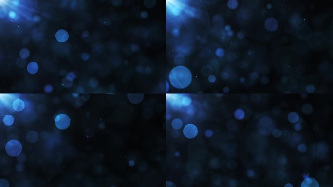 4K蓝色光斑粒子光晕动态叠加背景