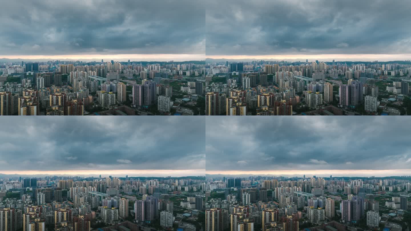 重庆城市日落时分延时航拍片段