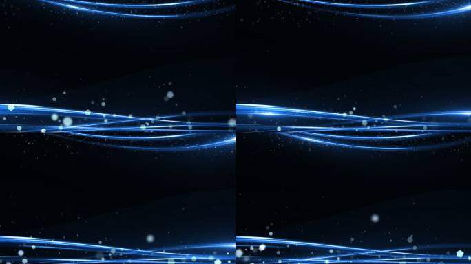 4K蓝色光线条粒子边框通道循环视频遮罩