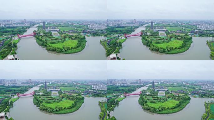 江苏扬州中国大运河博物馆航拍