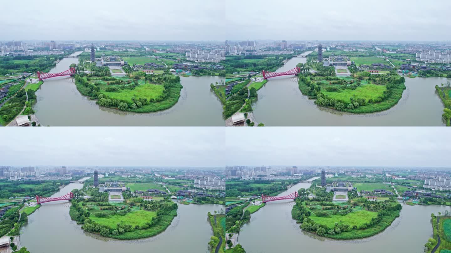 江苏扬州中国大运河博物馆航拍
