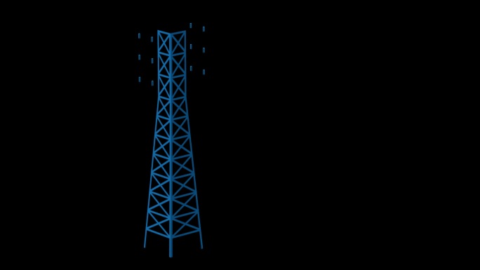 电塔 信号塔 电线杆蓝色科技通道素材