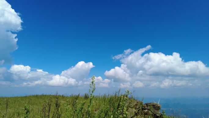 蓝天白云延时风景