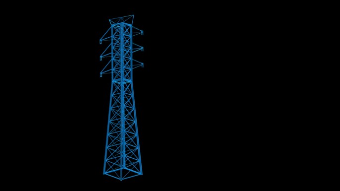 电塔 信号塔 电线杆蓝色科技通道素材
