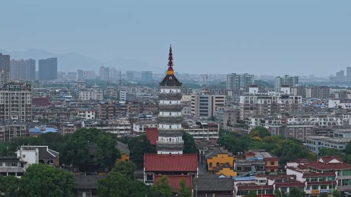 航拍安徽安庆迎江寺振风塔