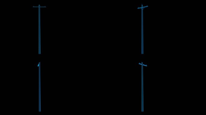 电塔 信号塔 电线杆蓝色科技通道素材