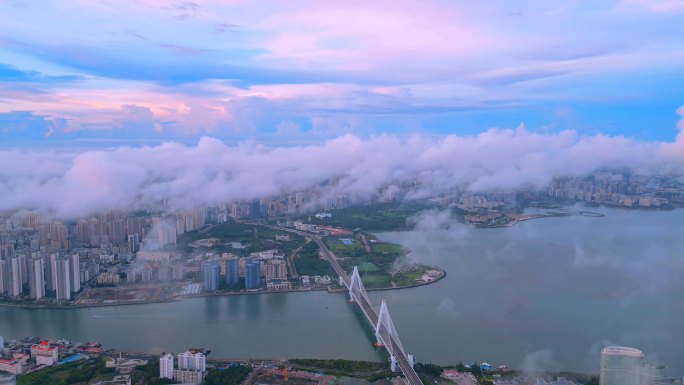 海南海口日出风光