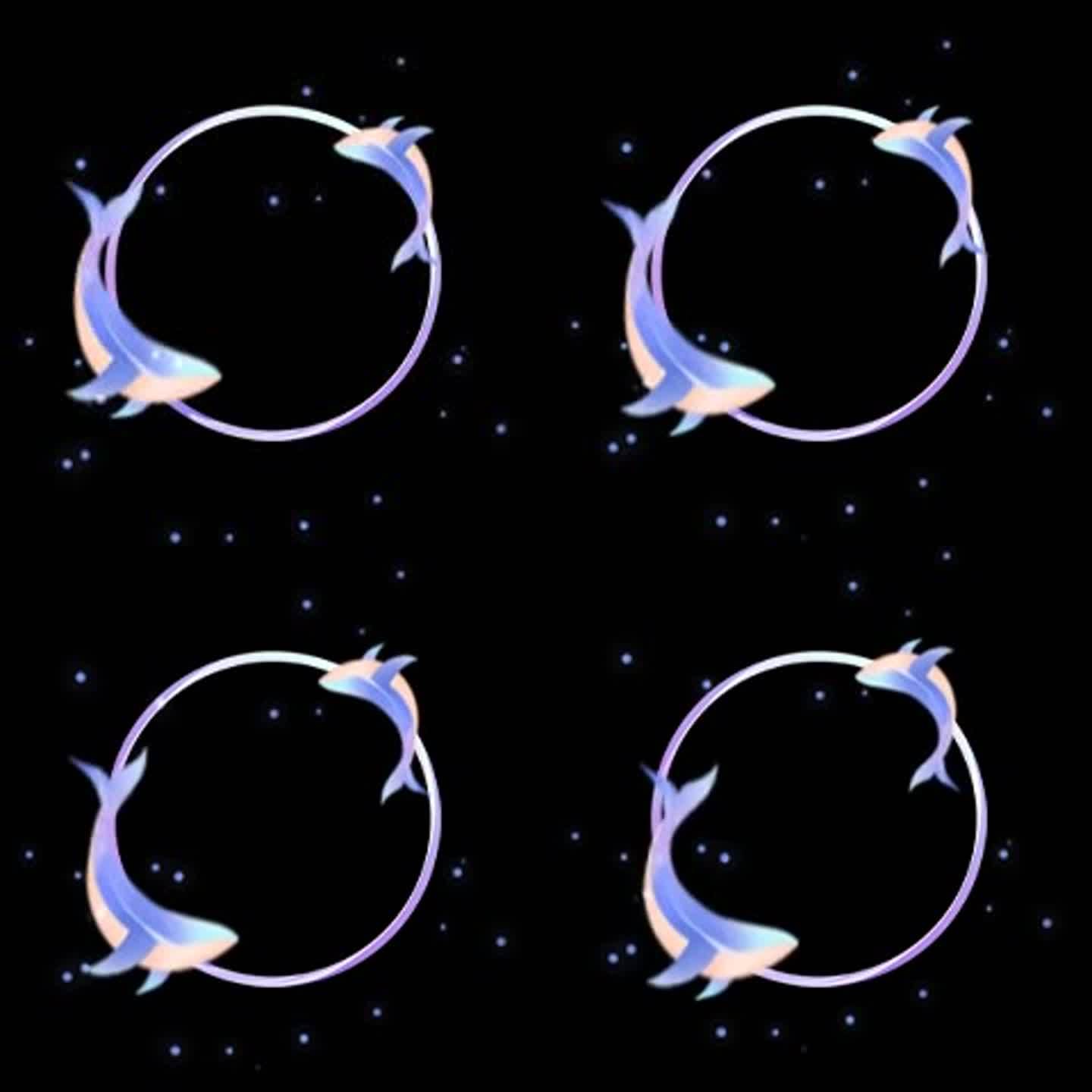 鲸鱼浪漫头像框AE动画
