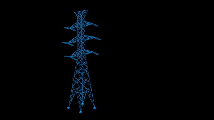 电塔 信号塔 电线杆蓝色科技通道素材