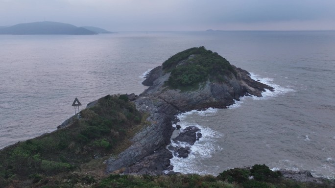 航拍宁波鹤浦海滩