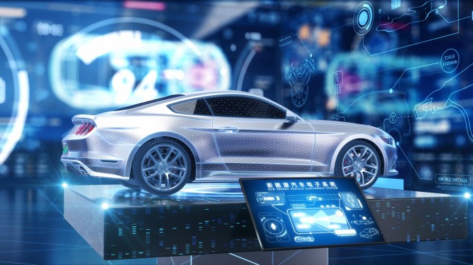 HUD新能源汽车研发生产智能科技展示素材