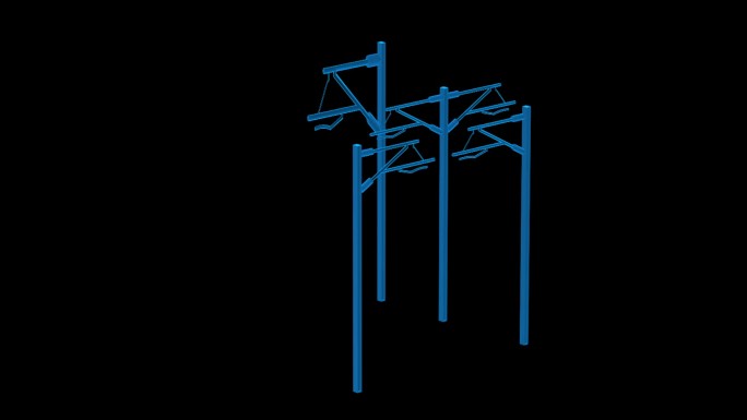 电塔 信号塔 电线杆蓝色科技通道素材