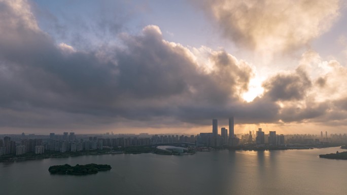 苏州地标恢弘大气城市风光延时