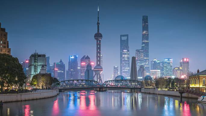 上海外滩苏州河陆家嘴城市风光4K延时