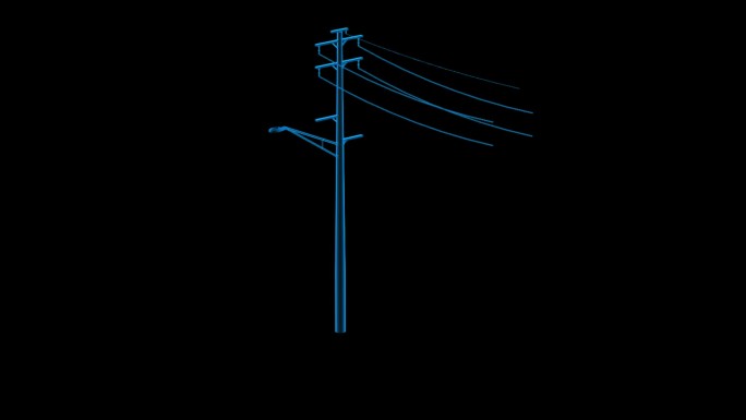 电塔 信号塔 电线杆蓝色科技通道素材