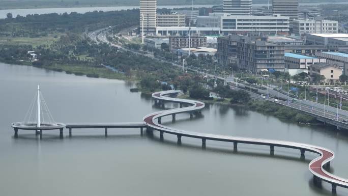 玉环分水湾 新城 绿道 锻练夜跑晨跑走路