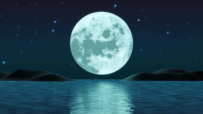海上升明月 月亮升起