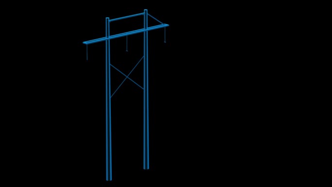 电塔 信号塔 电线杆蓝色科技通道素材