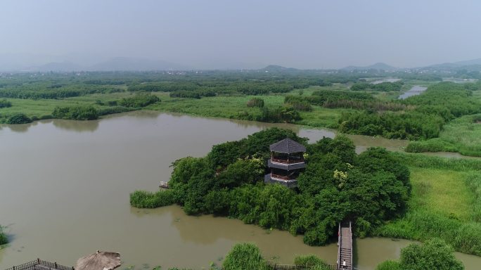 4K航拍夏天德清下渚湖