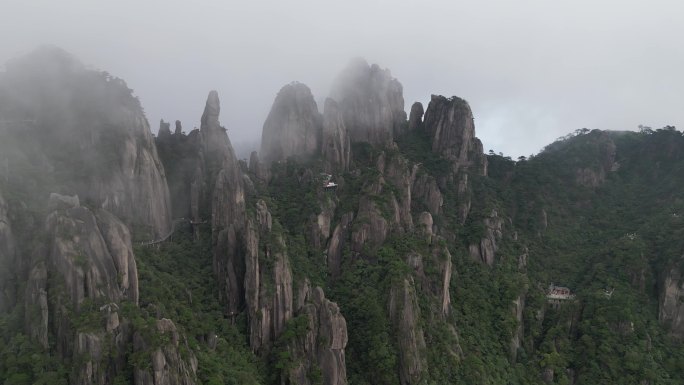 4K高清航拍上饶三清山风光