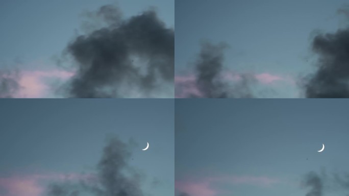 月亮l露出云层4K
