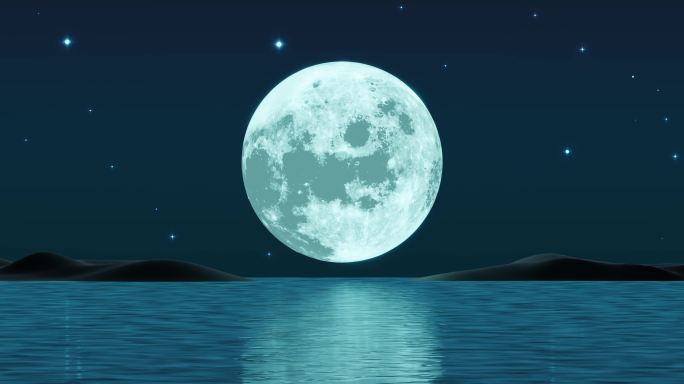 海上升明月 月亮升起【宽屏】