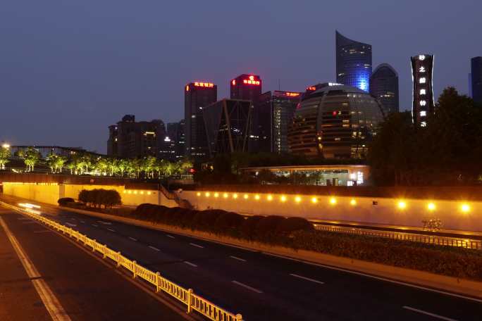 夜景 城市 车流