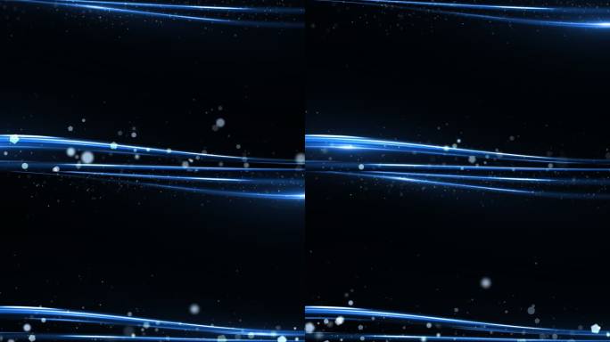 4K蓝色光线条粒子边框通道循环视频遮罩