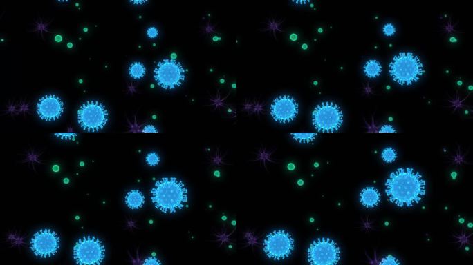 病毒3 医疗冠状病毒肺炎细菌真菌紫色微观