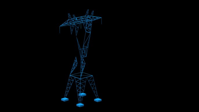 电塔 信号塔 电线杆蓝色科技通道素材