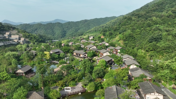 江西上饶葛仙村航拍山区旅游景点乡村风光