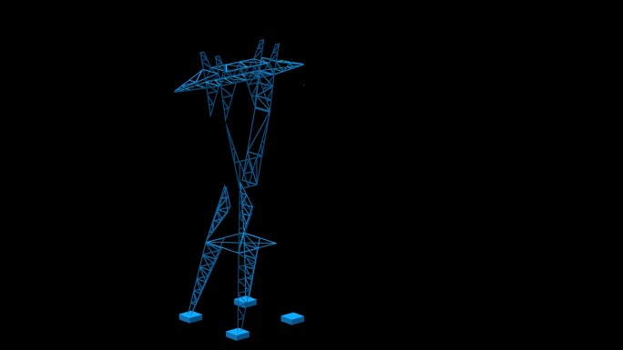 电塔 信号塔 电线杆蓝色科技通道素材