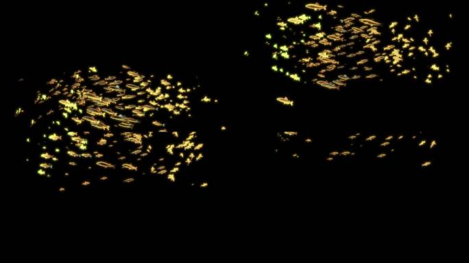 海底金黄色螺旋鱼群