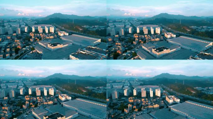 航拍深圳新型工业化自动化厂房高科技产业园
