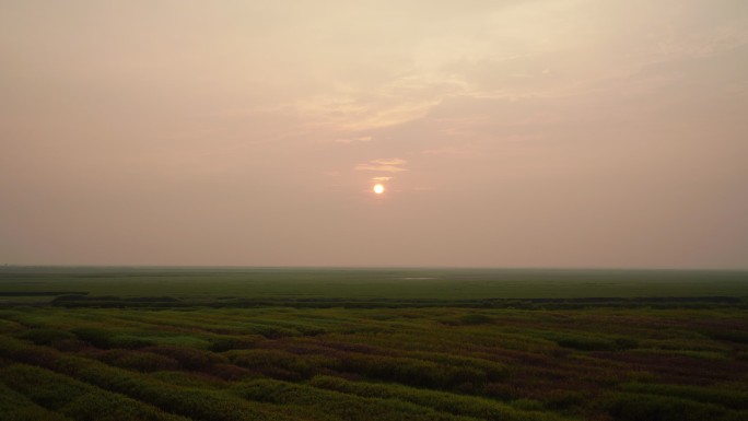 草原日落延时风光唯美风景草场夕阳夜幕降临