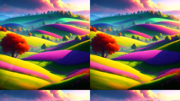 紫色山丘