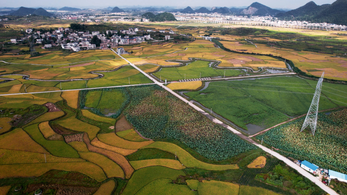 4k航拍云贵川农村田园