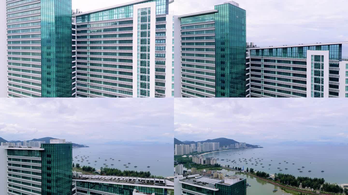 跨过高楼看见大海，航拍巽寮湾海滨城市酒店