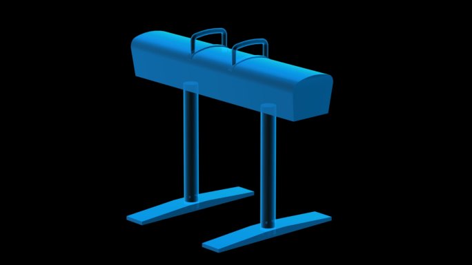 跳马 室外公园运动健身器械全息通道素材