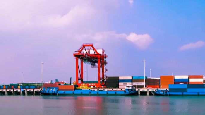 港口码头龙门塔吊作业延时