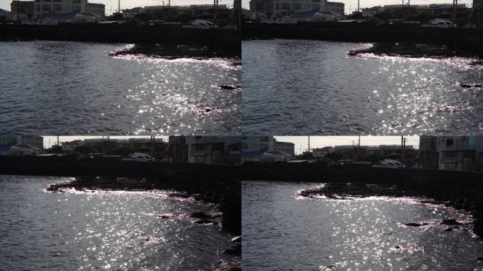 济州岛海边黑礁石海景房