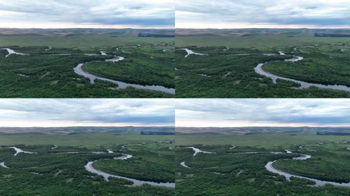 内蒙古根河湿地暮色