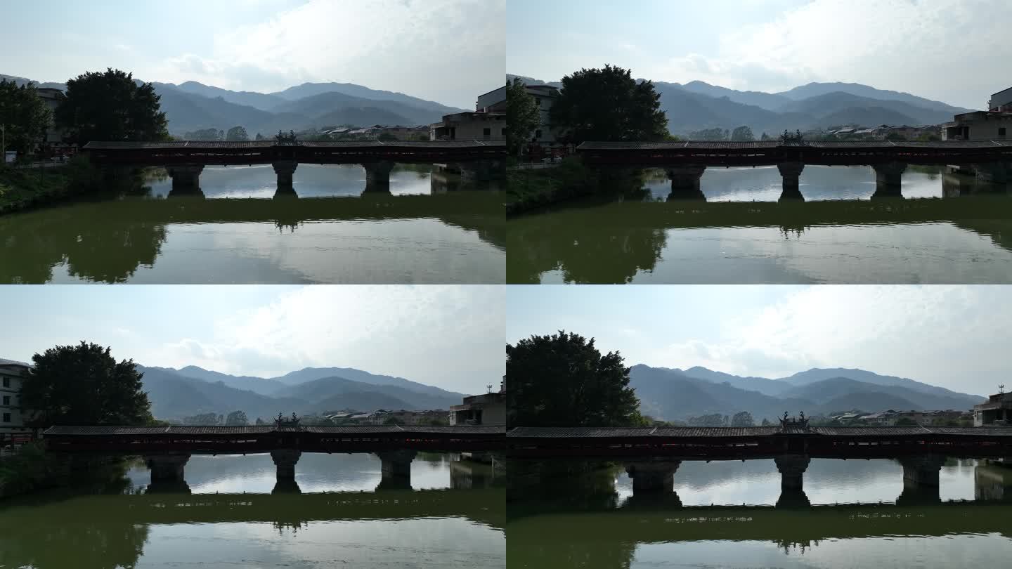 福建永春湖洋溪流域航拍东关桥