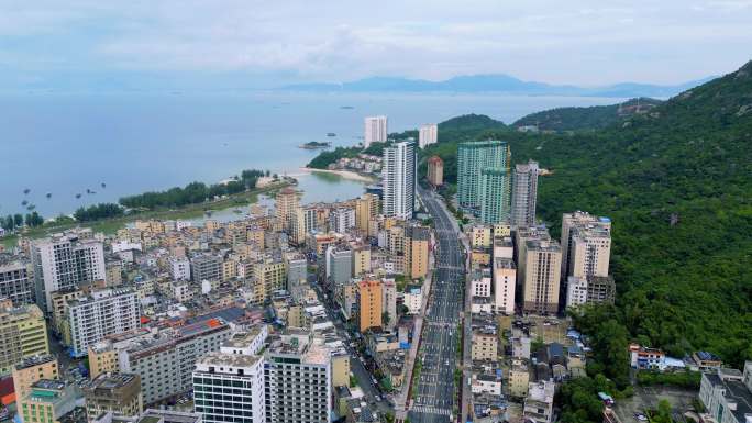 4k航拍惠州大亚湾巽寮湾惠州海滨城市风景