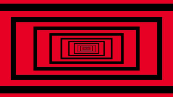 酷炫炫酷经典红色几何线条方框网格穿梭隧道