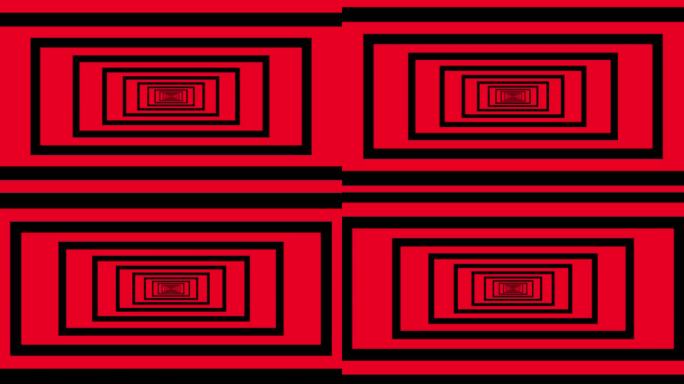 酷炫炫酷经典红色几何线条方框网格穿梭隧道