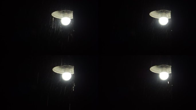 雷雨之夜路灯光闪烁狂风暴雨坏心情伤感视频