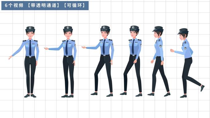 MG女警察动画警察解说卡通讲解员女民警