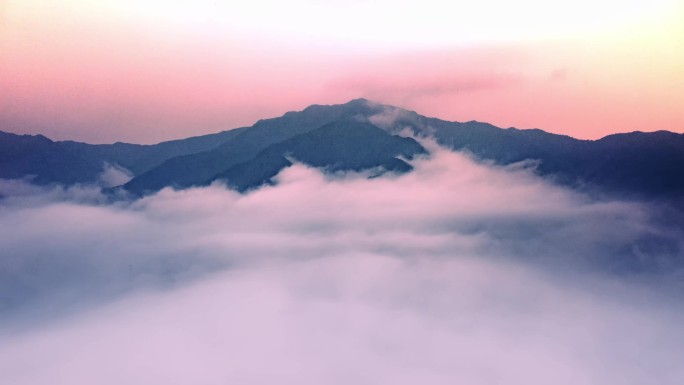 日出 尧山 航拍 桂林 云海